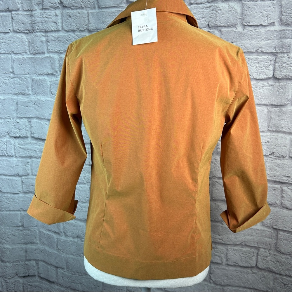 NWT Spiegel Women's Button-Down‎ Gold Blouse - Picture 2 of 11